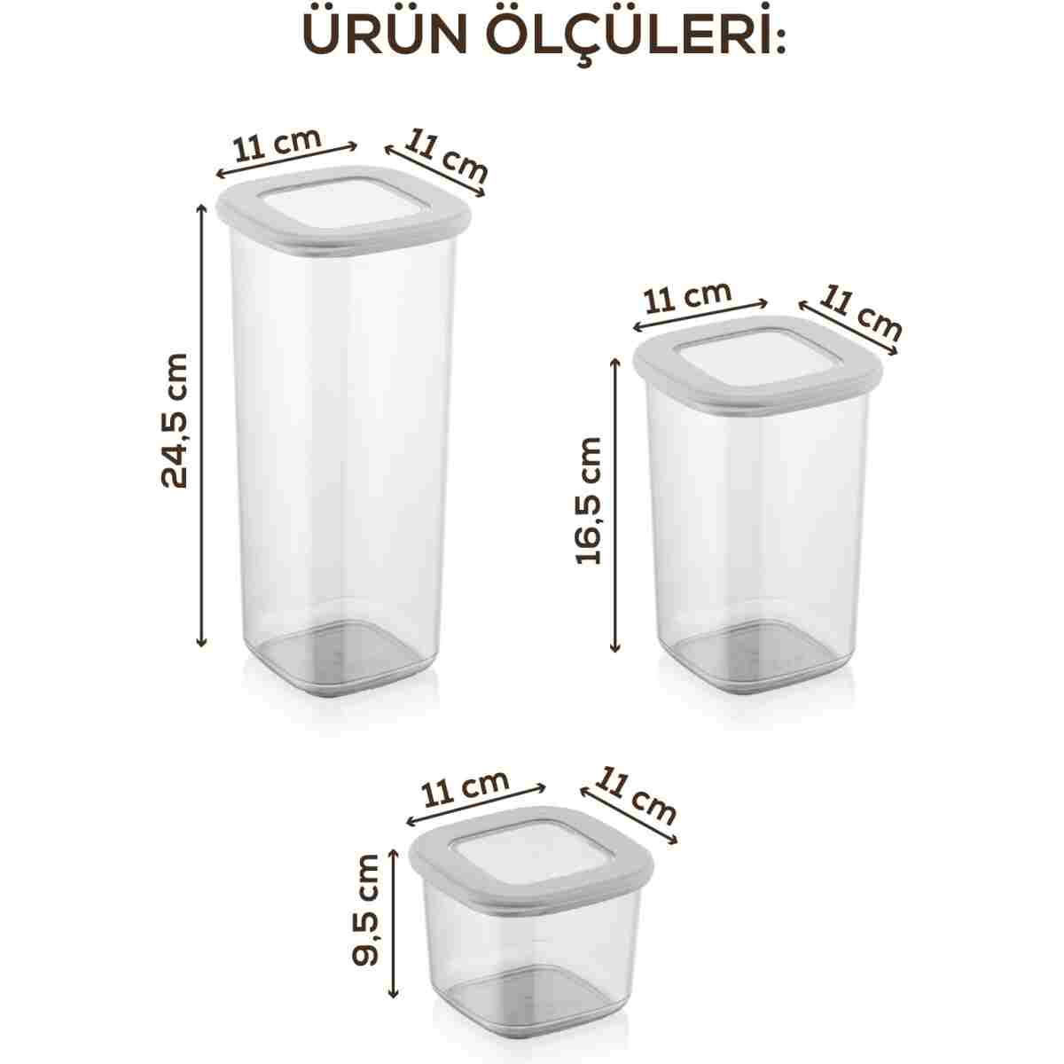 Vienev Foly Etiketli Kare Erzak Saklama Kabı 18'li Set 6x(0,55 LİTRE, 1,2 LİTRE, 1,75 LİTRE) - Görsel 6