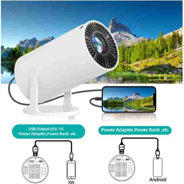 chimon HY300T Lite Taşınabilir Sinema Projektörü Ev Sineması Bluetooth Android 11 Akıllı Projeksiyon Wifi