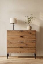 SARMOBİ Arden 4 Çekmeceli Şifonyer 90x88x40 cm Beyaz – Modern Tasarım - Görsel 7