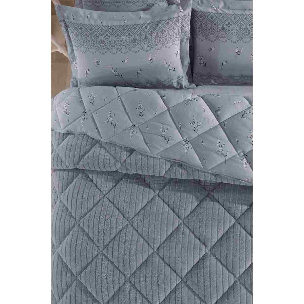 Otelonia Striped Jakarlı Wellsoft Çift Kişilik Uyku Seti Lastikli Çarşaflı 4 Parça - Görsel 15