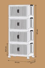 EVLE Katlanabilir Modüler Dolap 4 lü 54 cm x 31,7 cm x 127 cm - Görsel 3