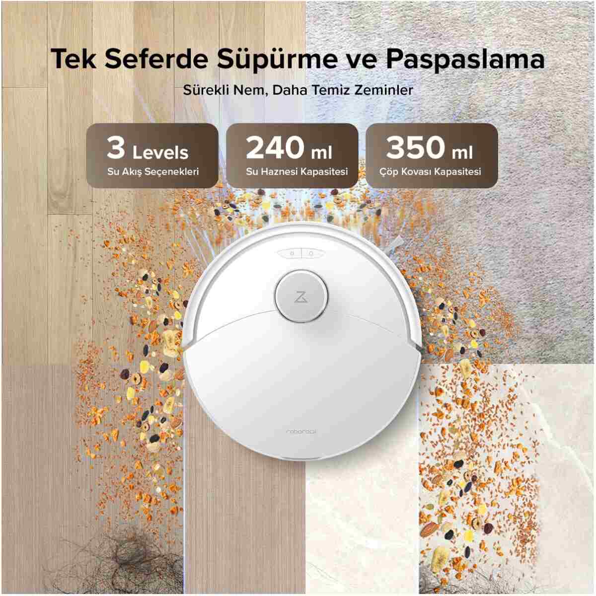 Roborock Q8 Max Pro Plus Akıllı Robot Süpürge Beyaz - Görsel 12