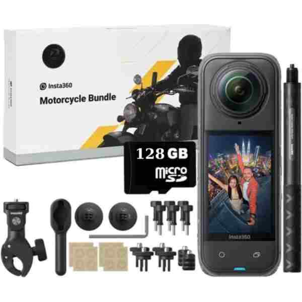 Insta360 X5 360 Derece 8K Aksiyon Kamera Motosiklet Kit 128GB