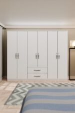 Metalia Gm 069 Delüx 6 Kapı 2 Çekmeceli Düğme Kulplu Gardırop - Görsel 7