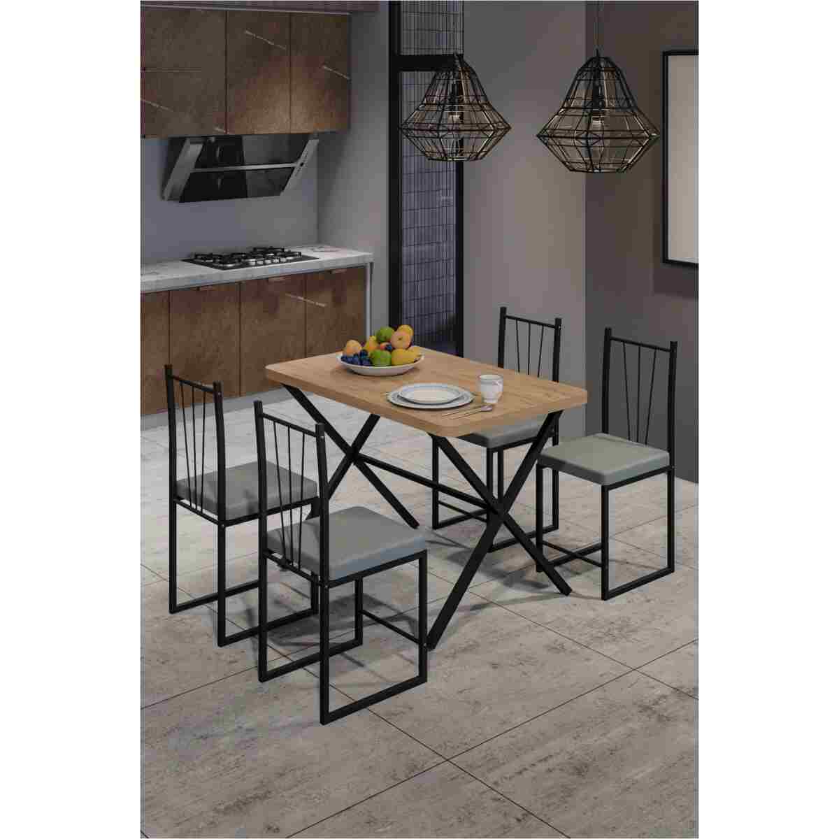 Retodesign X masa 4 Kişilik Yemek Masası Takımı - Görsel 3