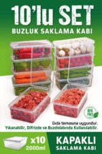 OFFBOX 10 Adet 2 Lt. Kendinden Kapaklı Derin Dondurucuya Uygun Saklama Kabı Düzenleyici - Görsel 7