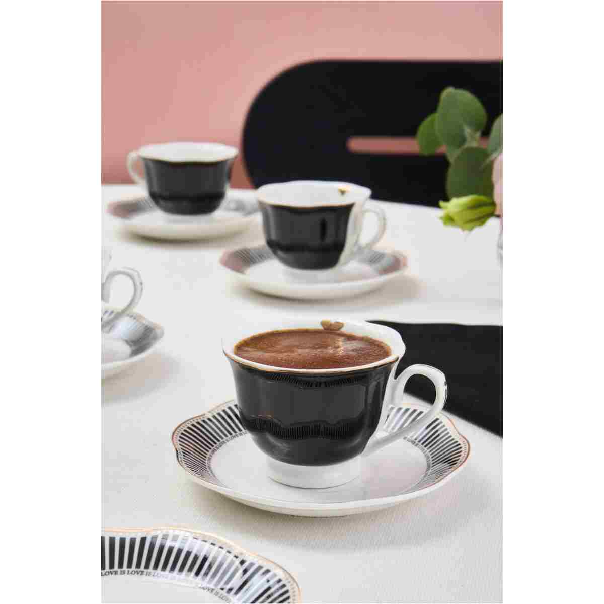 Karaca Piraye 6 Kişilik Kahve Fincan Takımı 80 ml - Görsel 8
