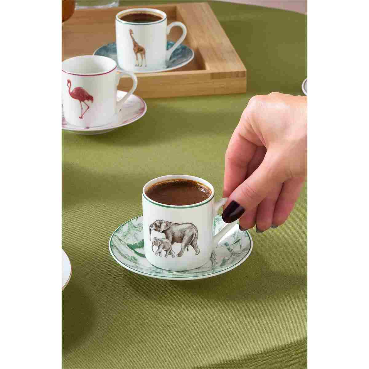 Karaca Jungle 6 Kişilik Kahve Fincanı Takımı 80 ml - Görsel 13
