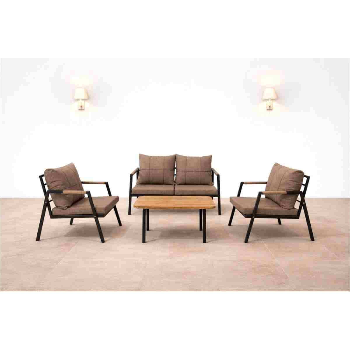 MB GARDEN FURNITURE DREAM Balkon, Bahçe Takımı, Cafe, Metal Kanepe, Koltuk Takımı, Bahçe Mobilyası, 2+1+1 sehpalı - Görsel 8