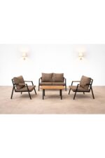MB GARDEN FURNITURE DREAM Balkon, Bahçe Takımı, Cafe, Metal Kanepe, Koltuk Takımı, Bahçe Mobilyası, 2+1+1 sehpalı - Görsel 8