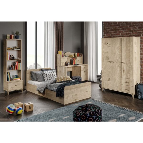 KZNMOB HOME Akasya Modern Genç Odası Takımı Meşe - 4 Parçalı Ve Tamamı 1. Kalite Mdf