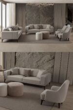 EDSY HOME Regnar 3+3+1+1 Koltuk Takımı Krem - Görsel 12