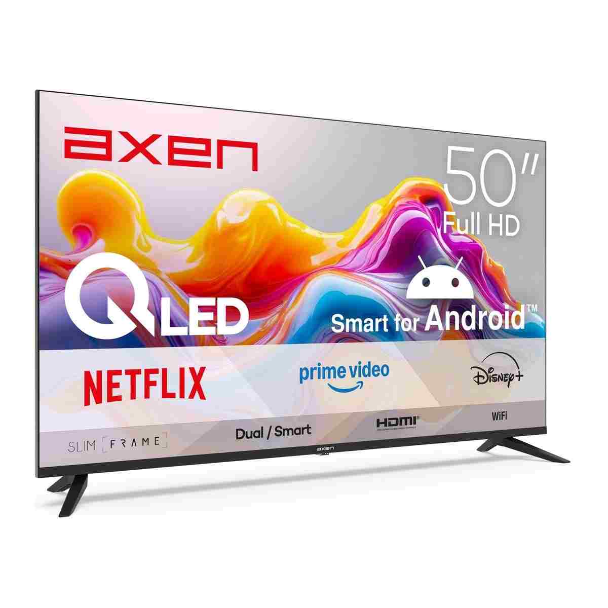 Axen AX50QFPRL-A14S 50" 126 Ekran Uydu Alıcılı Full HD Android Smart QLED TV - Siyah - Görsel 2