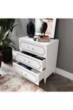 KZNMOB HOME Hayal 3 Çekmeceli Modern Şifonyer Beyaz - Tamamı 1. Kalite Mdf - Görsel 6