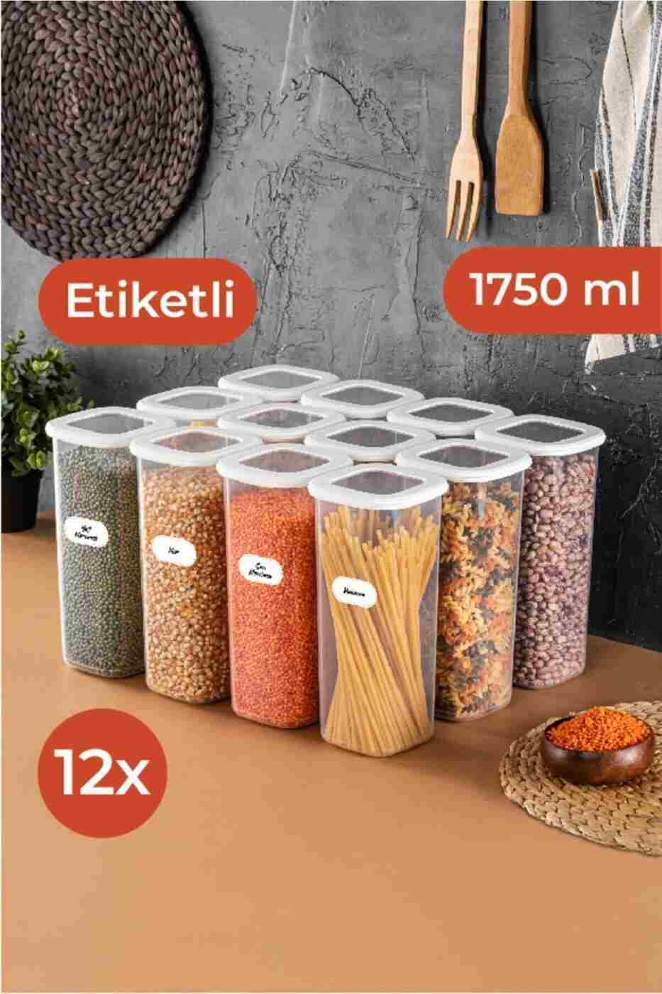 10ab5d93f251005ab52a1b93828cc01c Vienev Etiketli Foly Kare Erzak Saklama Kabı Seti 12li 1,75 Büyük Boy Beyaz - Görsel 1