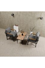 MB GARDEN FURNITURE Simetri Model, Balkon,mutfak, Bahçe, Cafe, Metal Koltuk Takımı, Bahçe Takımı , Çay Seti, 1+1+SEHPA - Görsel 6