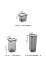 Meleni Home 18'li Set Kapaklı Kare Erzak Saklama Kabı Antrasit 6x(0,50 LT-1,10 LT -1,70 LT) Etiketli Baharatlık - Görsel 4