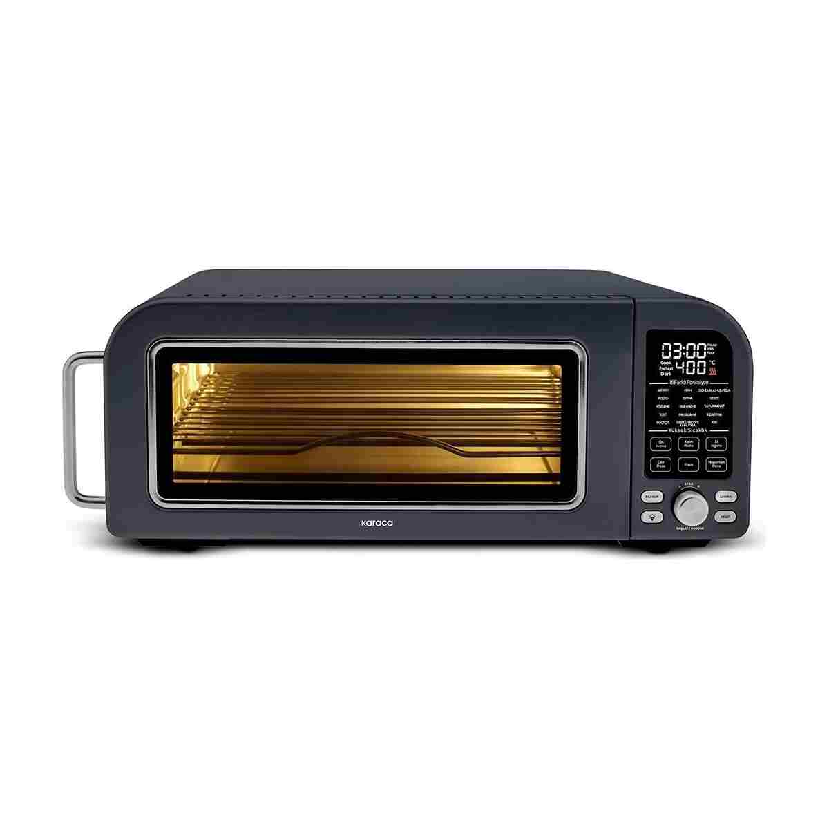 Karaca Multicrust Artisan Retro Pizza Makinesi ve Airfryer Mat Siyah - Görsel 6