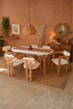 weltwood 6 Kişilik Kelebek Masa ve 6 İskandinav Sandalye seti | %100 MDF | %100 Kayın Ağacından Ayak Malzemesi - Görsel 12