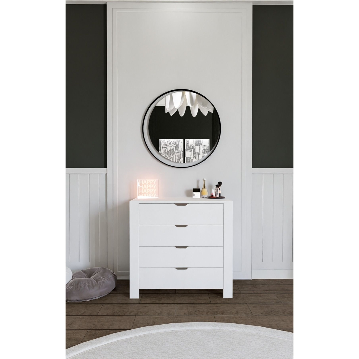 midoser Duru Beyaz 4 Çekmeceli Şifonyer Yatak Odası Bebek Odası Beyaz 90 X 85 Cm - Görsel 7