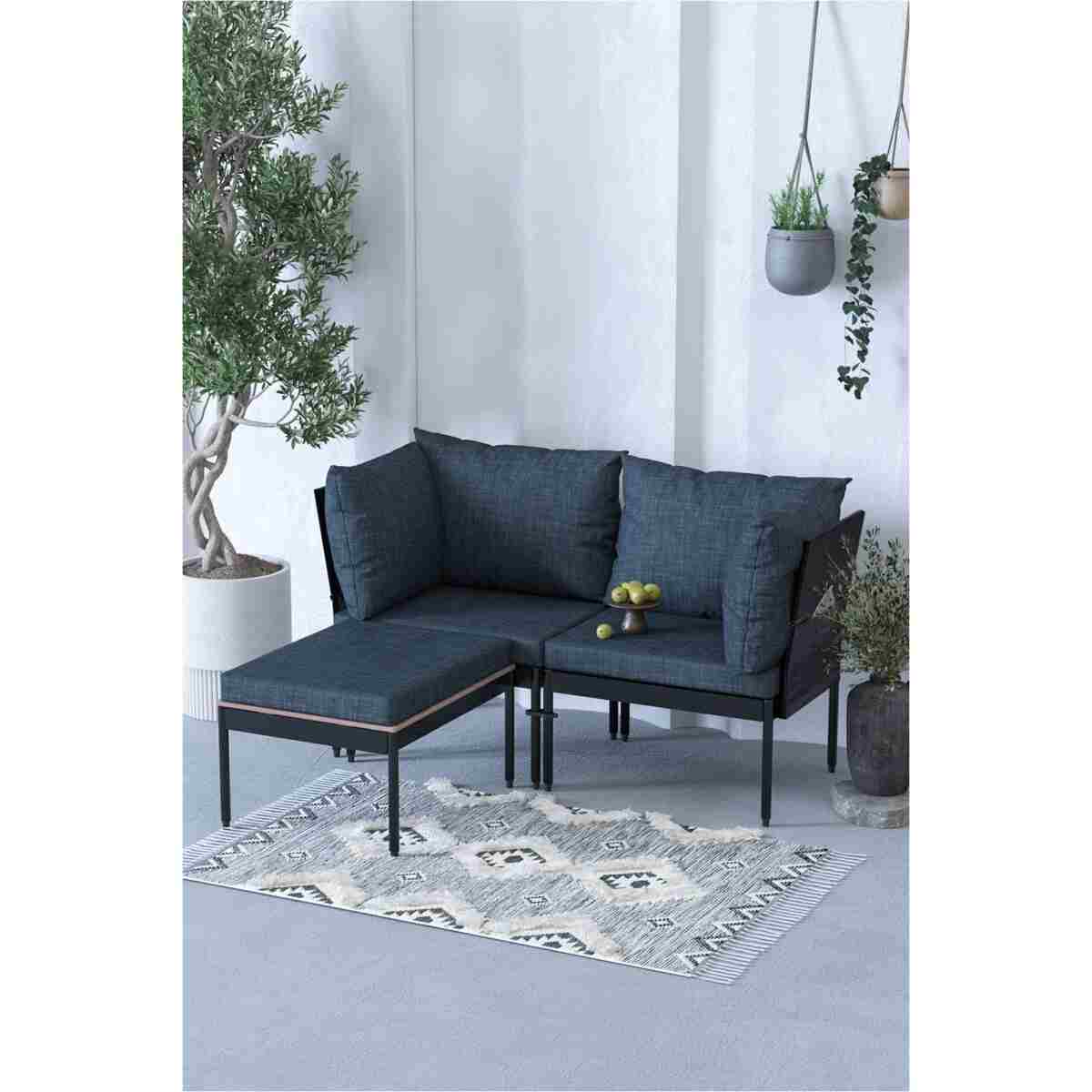 Limni Home Mini Multilounge Bahçe Balkon Mobilyasi, Şezlong - Görsel 3