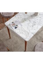ADAHOME 80x130(KAPALI) 80x170(AÇIK) Yemek Odası Takımı Mutfak Masası Takımı Yemek Masası 6 Kişilik - Görsel 3