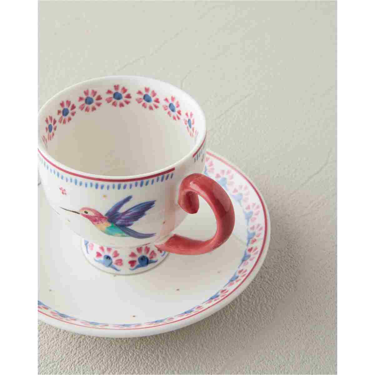 English Home Carnival Sparrow New Bone China Kahve Fincan Takımı 4 Parça 2 Kişilik Fuşya - Görsel 9