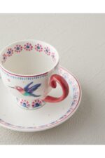 English Home Carnival Sparrow New Bone China Kahve Fincan Takımı 4 Parça 2 Kişilik Fuşya - Görsel 9