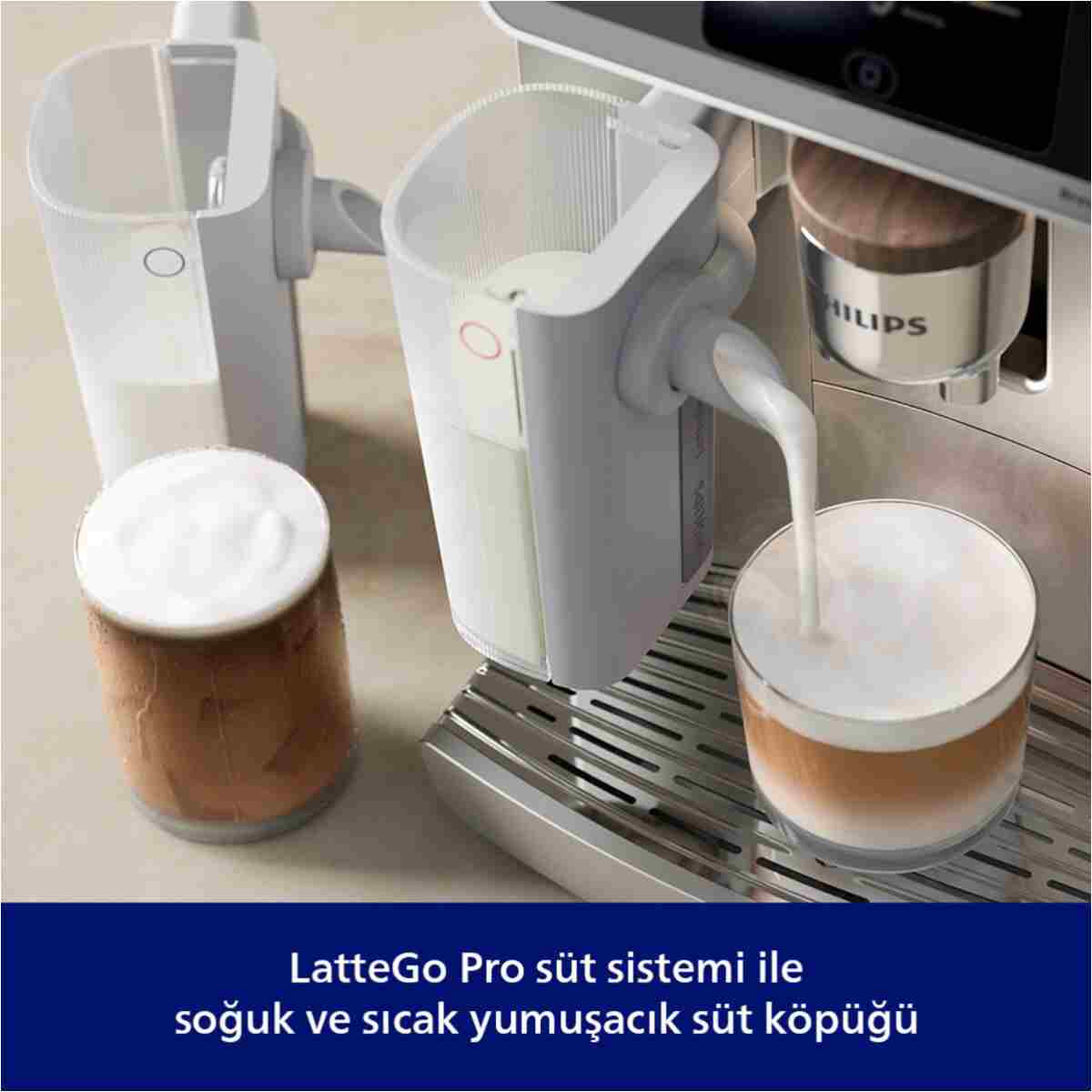 Philips 8000 Serisi Café Aromis Kahve Makinesi, Evde Kafe Kalitesi, 54 farklı içeçek, EP8757/20 - Görsel 16