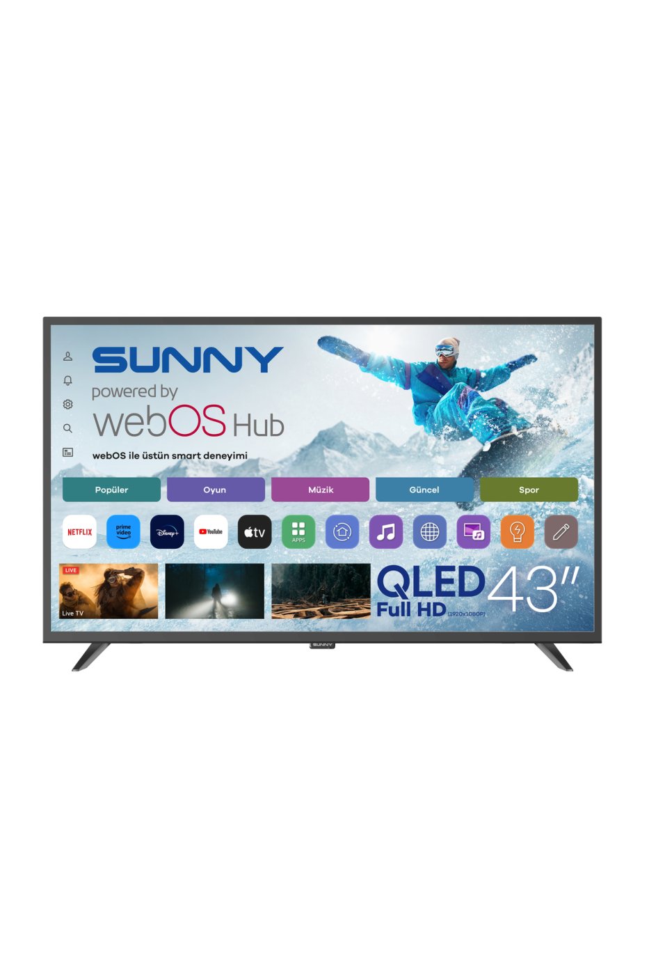 Sunny SN43QAL540 43'' FHD webOS 2.0 QLED SİYAH TV