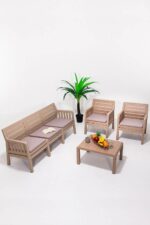 Modalife Silva 3-1-1-s Minderli Bahçe Takımı Balkon, Bahçe, Teras Mobilyası, 5li Bahçe Oturma Grubu Antrasit - Görsel 8
