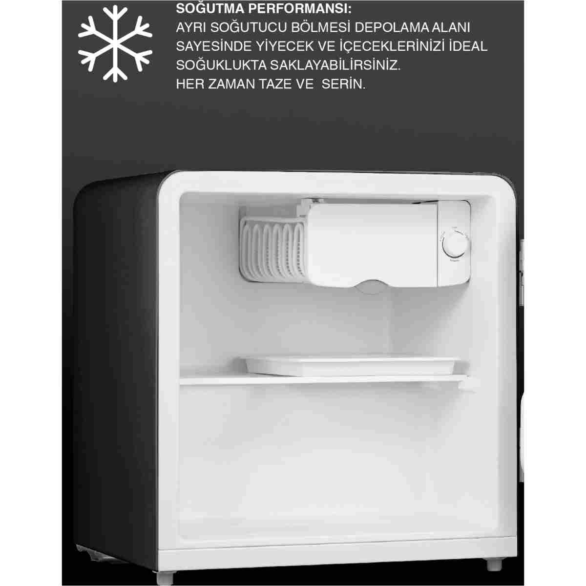 Dijitsu Db80rbl Retro Siyah Mini Buzdolabı - Görsel 4