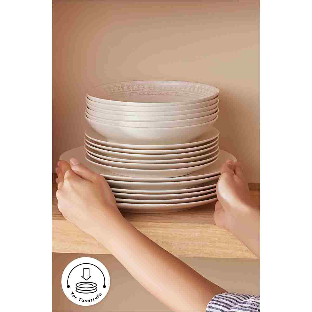 Karaca Forever Bone Artiste 53 Parça 12 Kişilik Yemek Takımı - Görsel 7