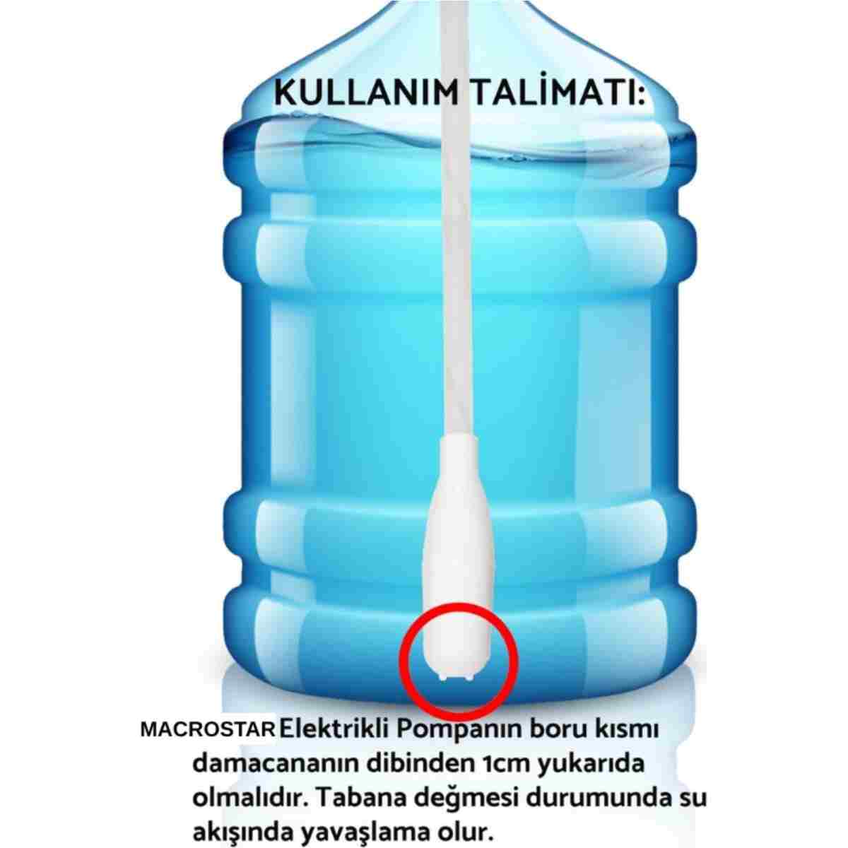 Macrostar Elektrikli Damacana Su Pompası Adaptörlü Yerli Ürün 2 Yıl Garantili - Görsel 4