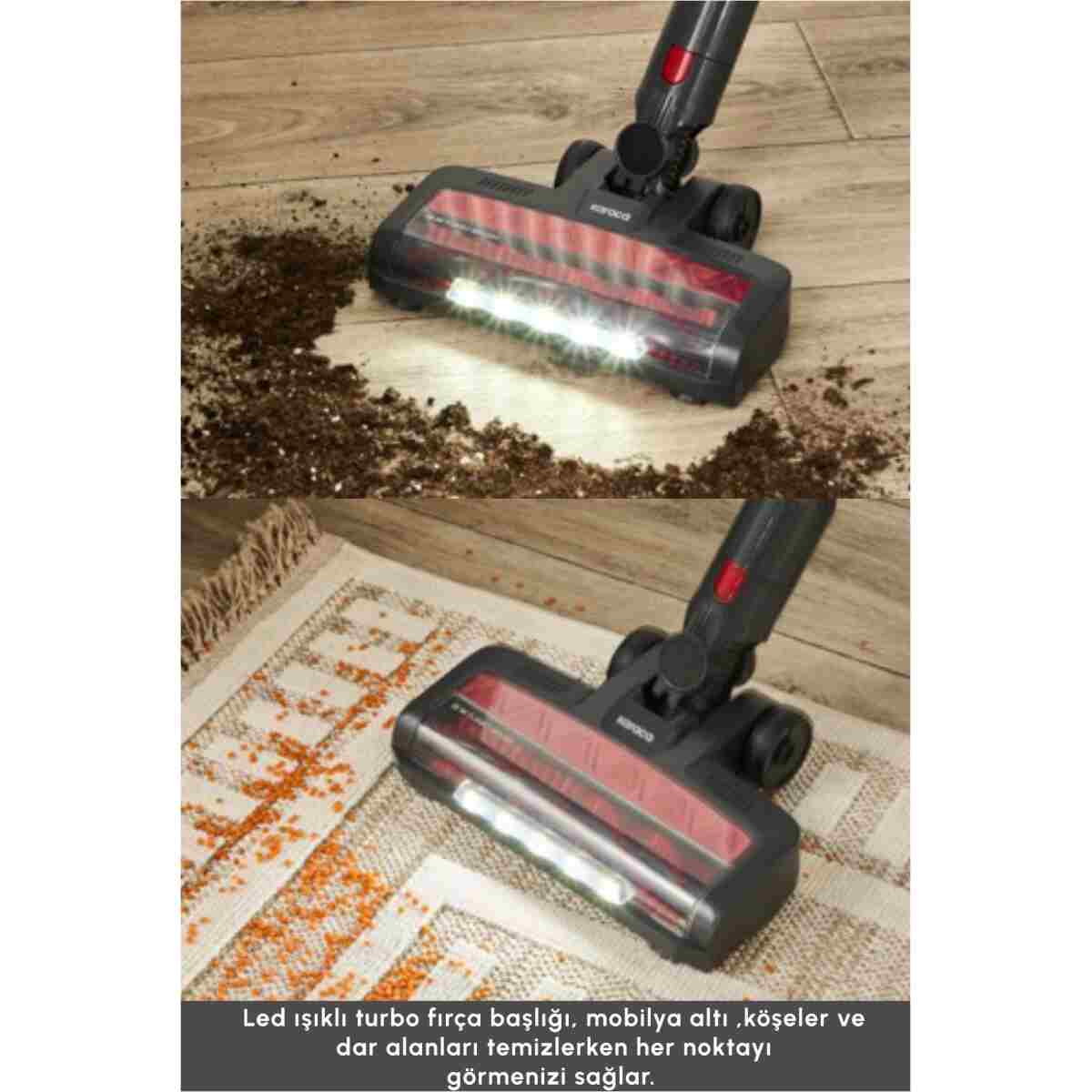 Karaca Vantuz Power Up Dikey Süpürge Imperial Red 350 W - Görsel 6