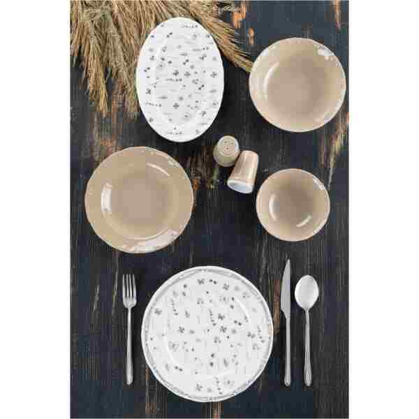 ACAR Flora 6 Kişilik 23 Parça Porselen Yemek Takımı