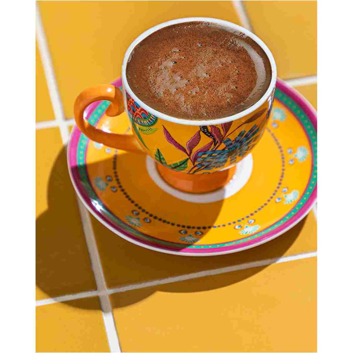 English Home Exotic Wild New Bone China 4 Parça 2 Kişilik Kahve Fincan Takımı Sarı - Görsel 2