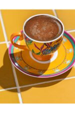 English Home Exotic Wild New Bone China 4 Parça 2 Kişilik Kahve Fincan Takımı Sarı - Görsel 2