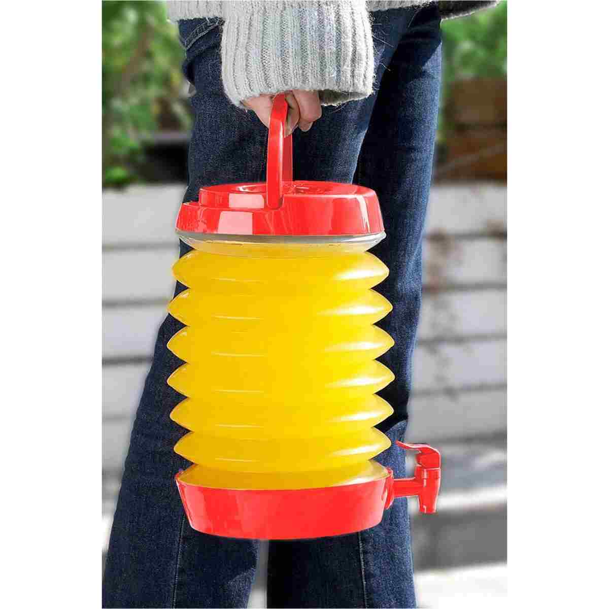 Badem10 Akordiyonlu Su Sebili Meşrubat İçecek Kabı Bidonu Damacana Katlanabilir Musluklu Körüklü 5.5 Litre T - Görsel 5