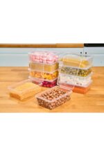 SUPERPUP Plastik Saklama Kabı 1 Ltre 10 Adet Kendinden Kapaklı Dondurucu Kabı Hava Almaz 19x13x6 Cm - Görsel 2