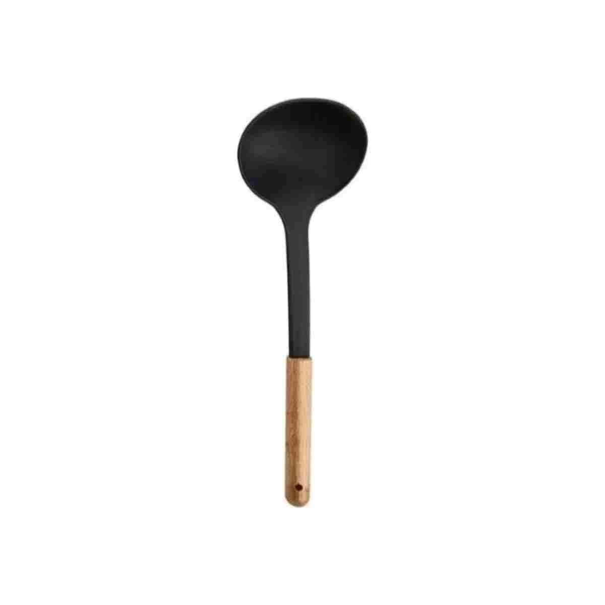 Genel Markalar Çizmez Ahşap Saplı Set Kaşık,kepçe,spatula,çırpıcı,kevgir,çizmez Isıya Dayanıklı - Görsel 3