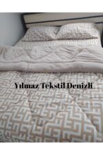Home Çift Kişilik Welsoft Yorgan Uyku Seti Bej Labirent | Lastikli Çarşaflı | Çeyiz Seti | Çeyiz Takımı - Görsel 10
