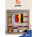 PRADO Tokyo Çok Raflı Çelik Profilli Bez Dolap