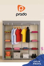PRADO Tokyo Çok Raflı Çelik Profilli Bez Dolap