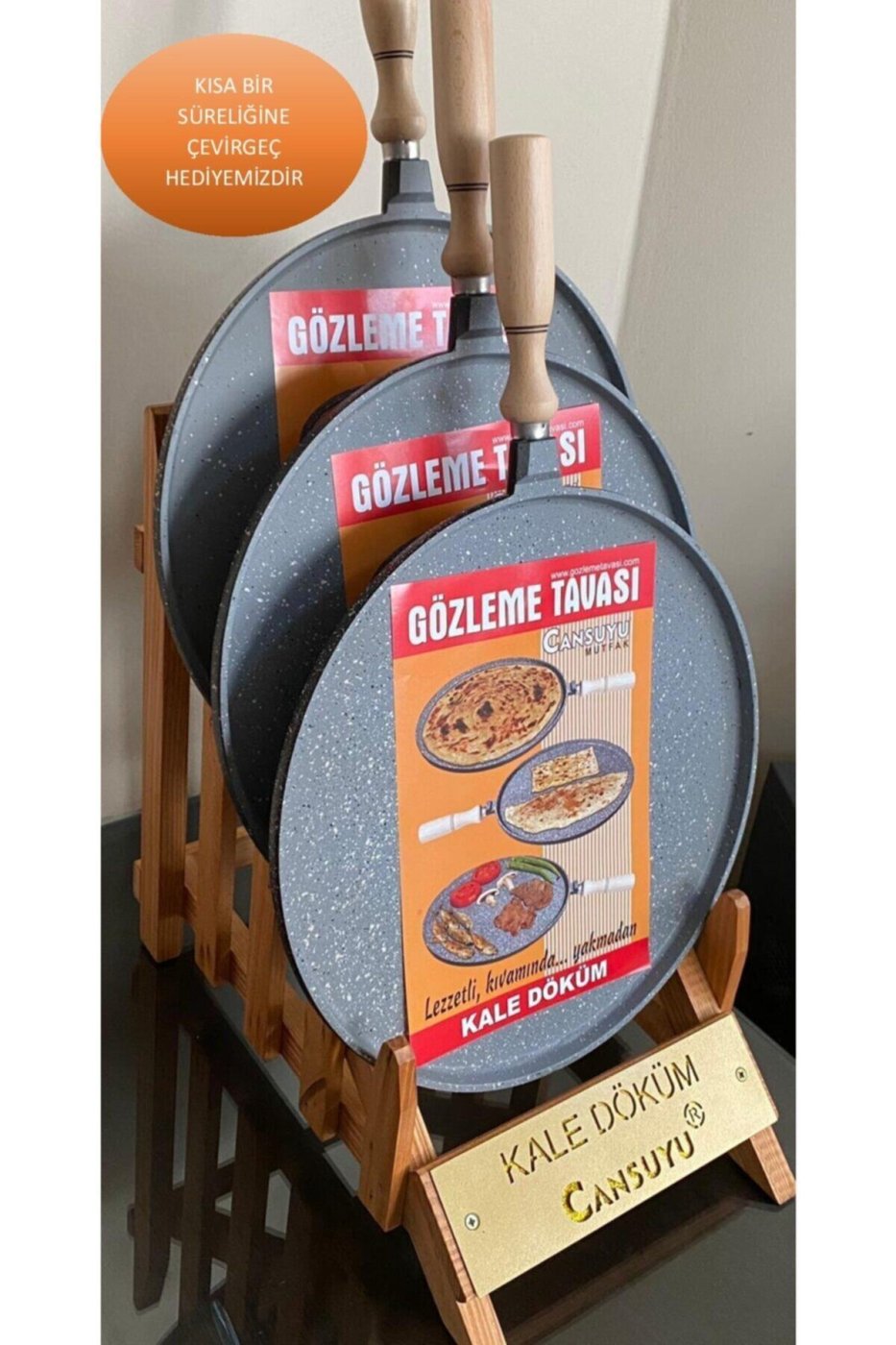 CANSUYU Kale Döküm Gözleme Tavası 36 Cm