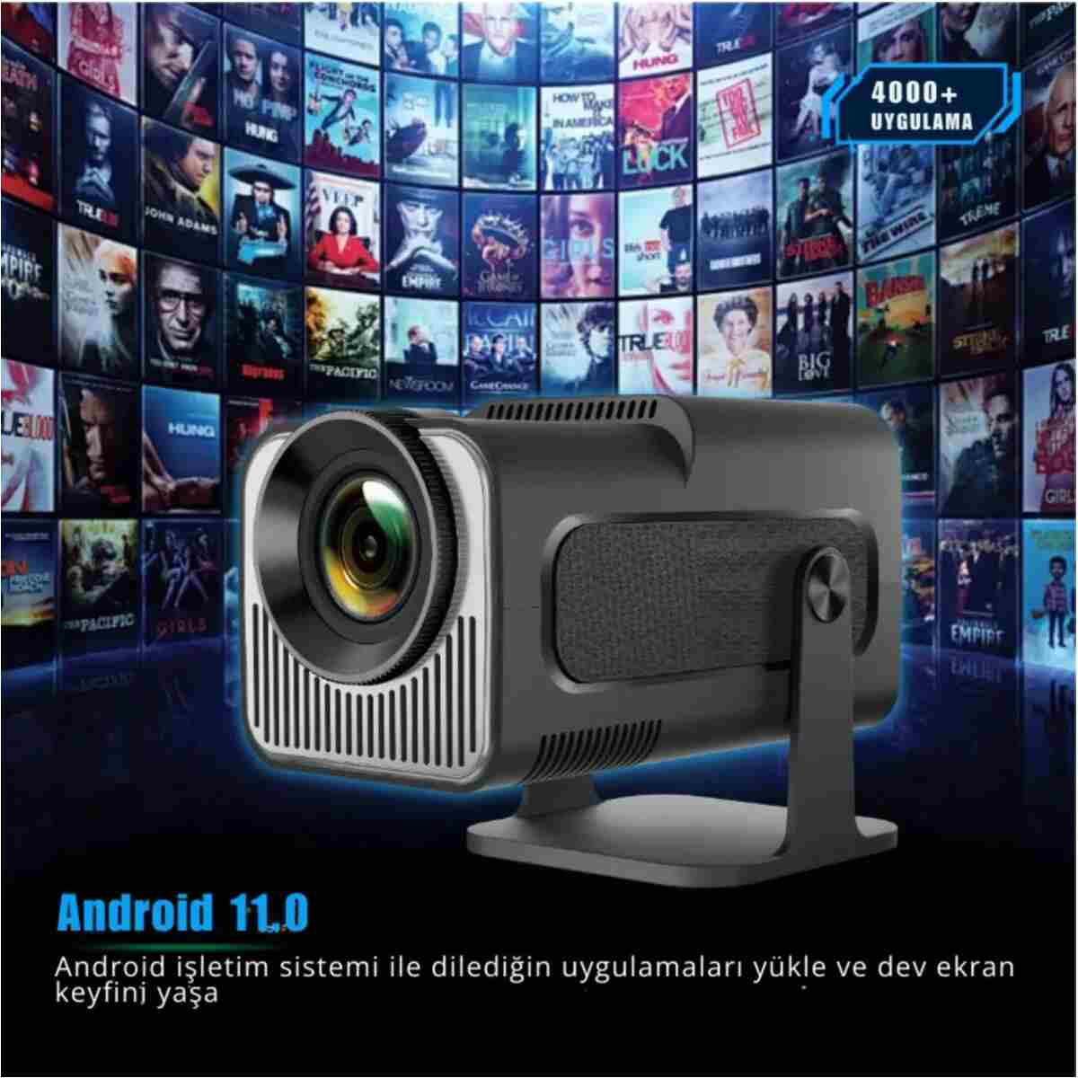 Omaze Upgrade Android Taşınabilir Sinema Projeksiyon Wifi Destekli En Güncel Sürüm Akıllı Projektör Siyah - Görsel 7