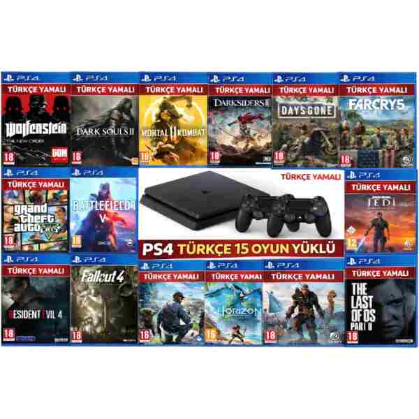 Çınar Bilişim Dünyası Ps4 Türkçe Macerası Çift Kol Konsol 1 TB En Sevilen 15 oyun