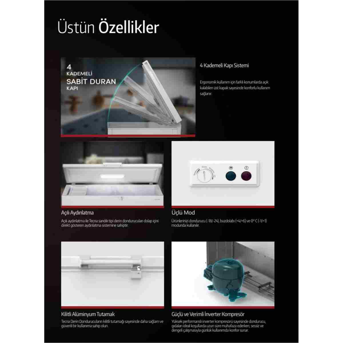 Tecna CF2202 200 LİTRE YATAY DERİN DONDURUCU - Görsel 13
