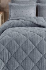 Otelonia Striped Jakarlı Wellsoft Tek Kişilik Uyku Seti Lastikli Çarşaflı 3 Parça - Görsel 6