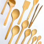 Kitchen Mania 15 Parça Yağlı Kayın Ahşap Kaşık Tahta Spatula Servis Kepçe Ağaç Çatal Maşa Seti
